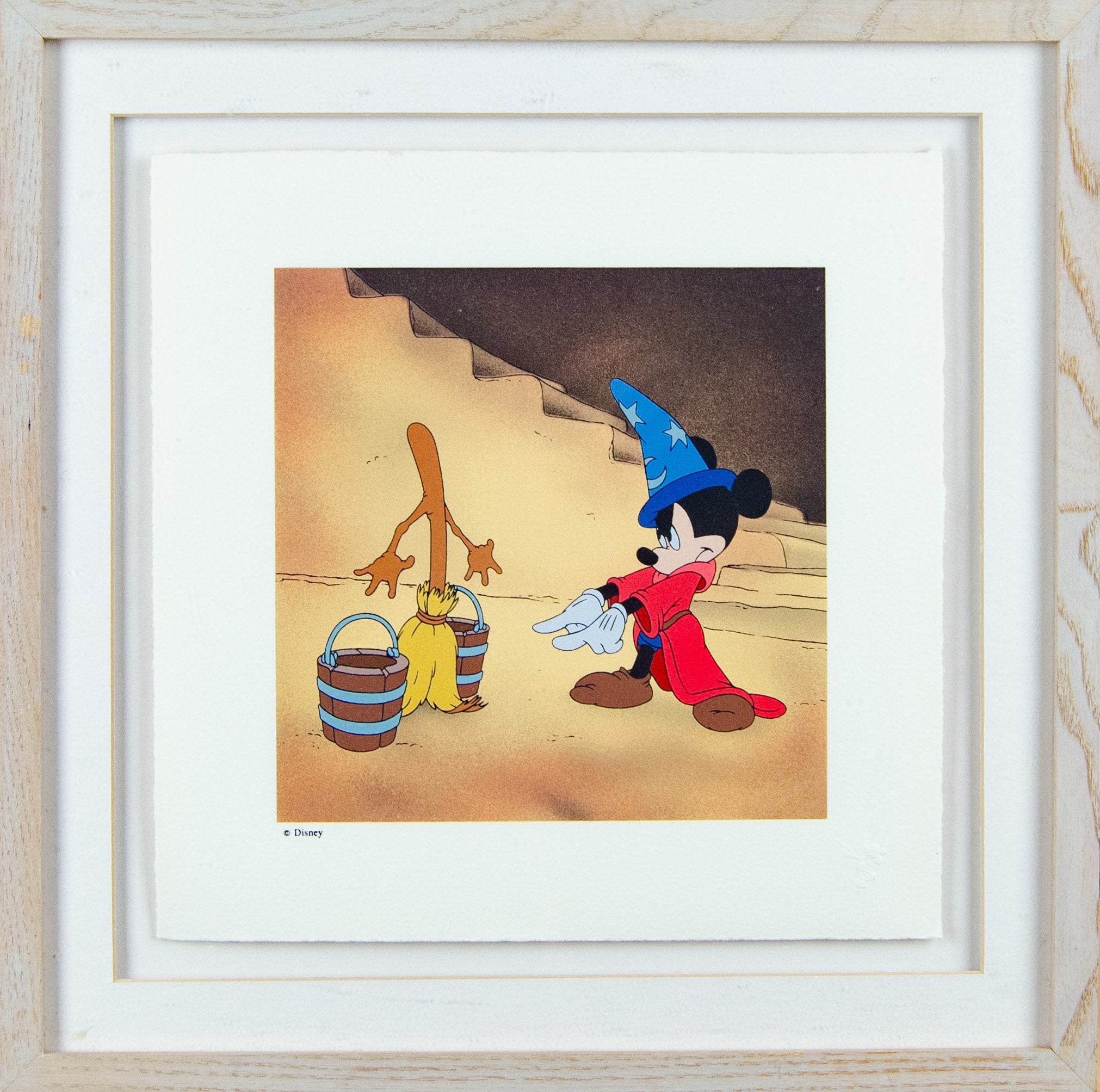 Framed Print, Mickey with Mop and Buckets